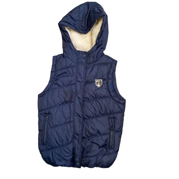 American Eagle Outfitters Women's Navy Hooded Vest Size XS - Picture 1 of 5